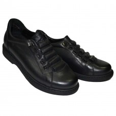 Туфли  школьные кожаные с застежкой -шнурок-резинка Dalton модель115